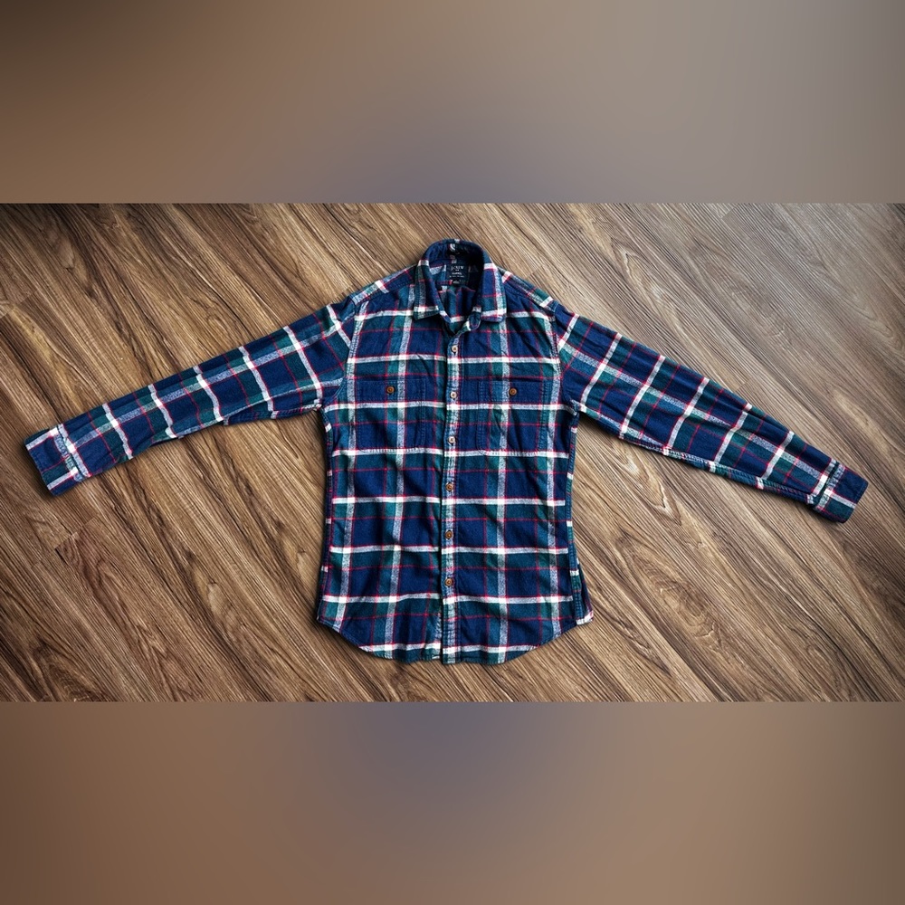 ◼️J. Crew◼️ Men’s Plaid Flannel Slim Shirt in Blue/Green